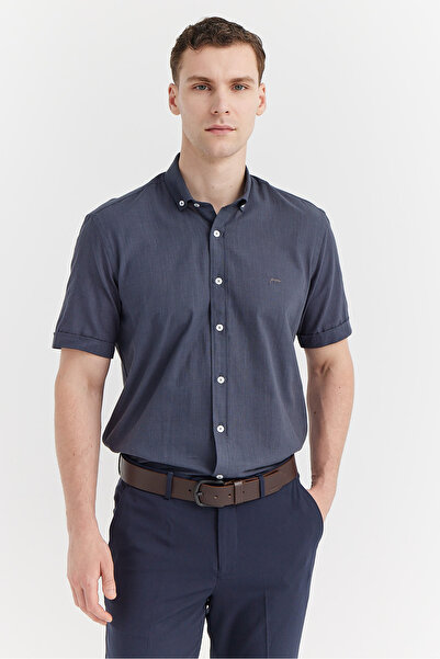 PAULMARK Ανδρικό κοντομάνικο πουκάμισο κανονικού τύπου