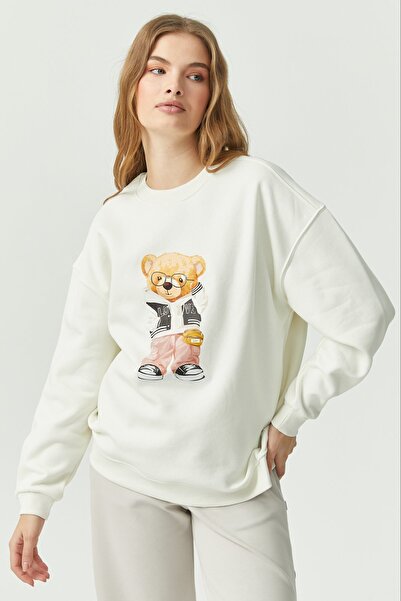 PAULMARK Top pentru femei guler rotund cu imprimeu