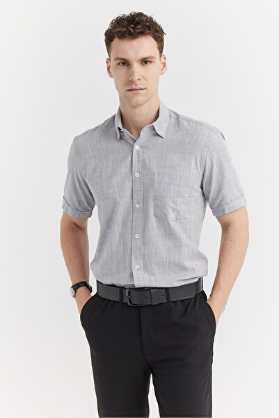 PAULMARK Ανδρικό κοντομάνικο βαμβακερό πουκάμισο