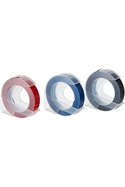 Dymo شريط النقش 9 مم × 3 م، عبوة من 3 قطع (V150190)، أبيض