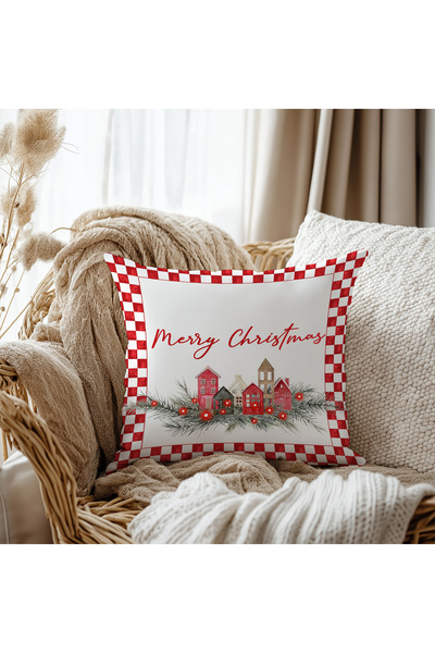 Evmila Srećan Božić šablon Somot Navlaka za jastuk 43x43 cm dvostrani Štampan...