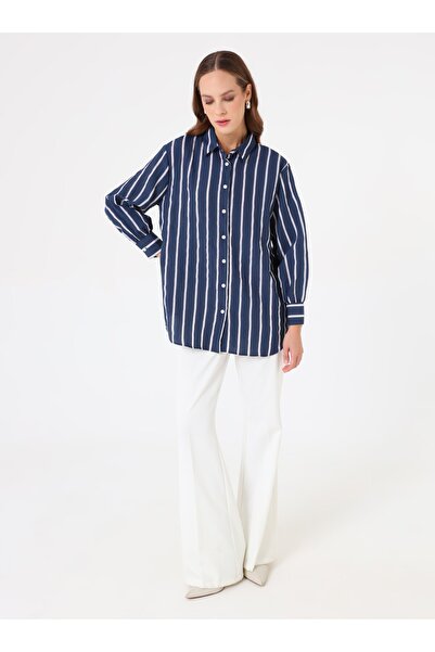 Benin Μπλούζα / Πουκάμισο - Μπλε ναυτικό ριγέ -