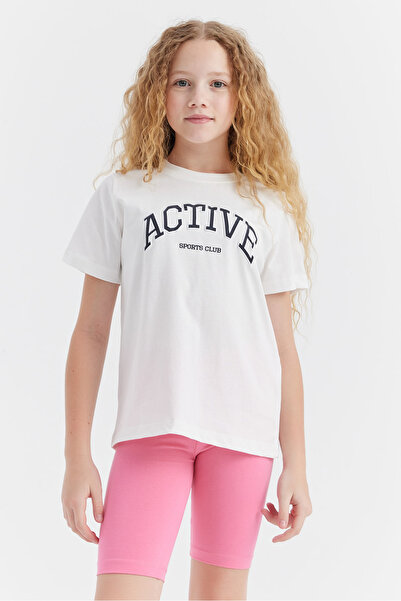 PAULMARK تي شيرت بناتي مطبوع عليه نص