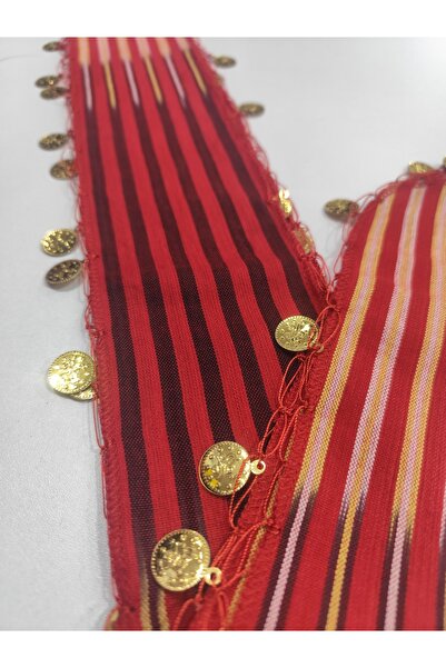 DİNÇLER TEKSTİL Black Sea Kesane Plain Liralı Red Shawl & Bandana