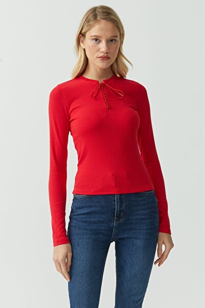 PAULMARK Blouse with Tie Front Detail