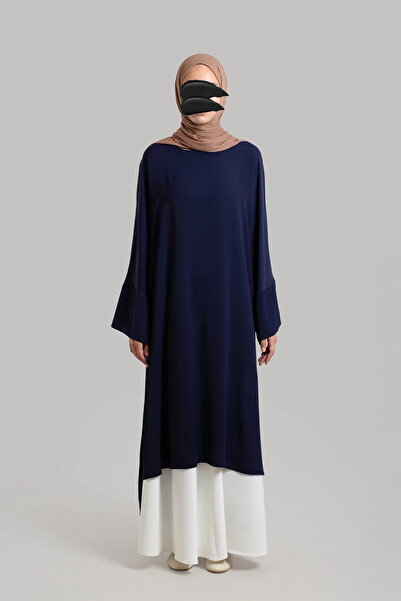 Lemaye Sofia Crepe Flowy Tunic - Navy Blue