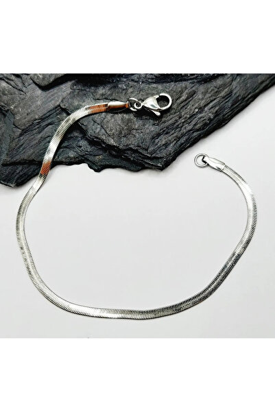 Takı Dükkanı Italian Flat Snake Fish Scale Model Unisex Stainless Steel Bracelet Scb25B-2
