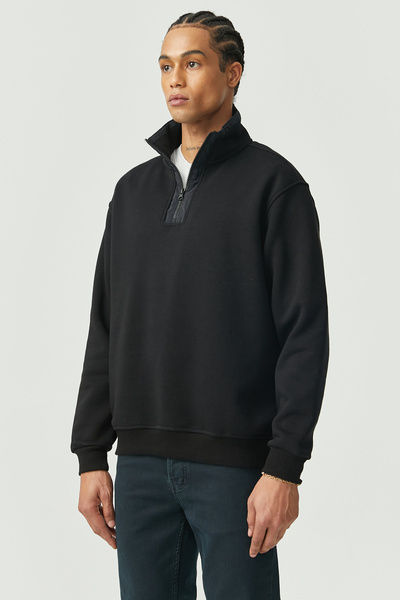 PAULMARK Mock Neck Half Zipper Sweat Top