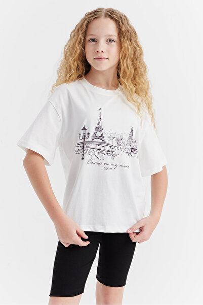PAULMARK Girl's Printed Detailed T-shirt