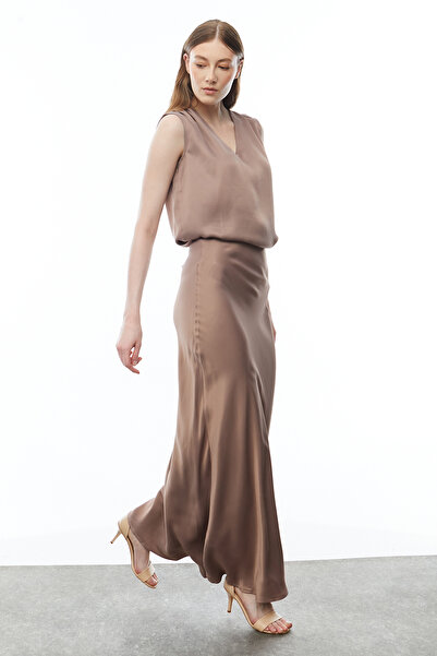 PAULMARK Γυναικεία Σατέν Μάξι Φούστα