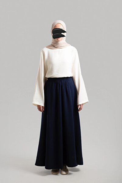 Lemaye Плисирана муселинова пола - тъмно синьо