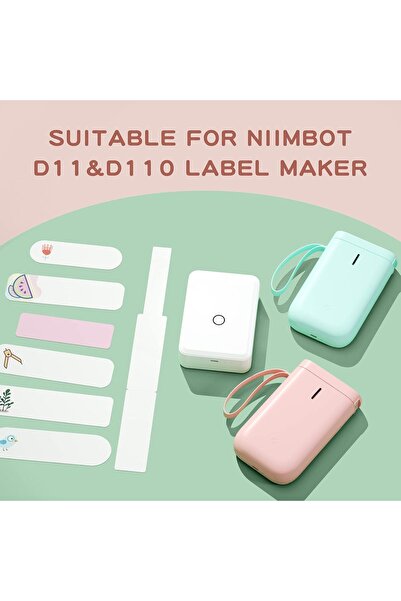 NiiMbot Thermal Paper Labels, Water & Tear Resistant for D11/D110 Printer, White, 210 Labels/Roll (1