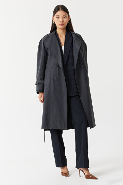 PAULMARK Kadın Kemerli Trençkot