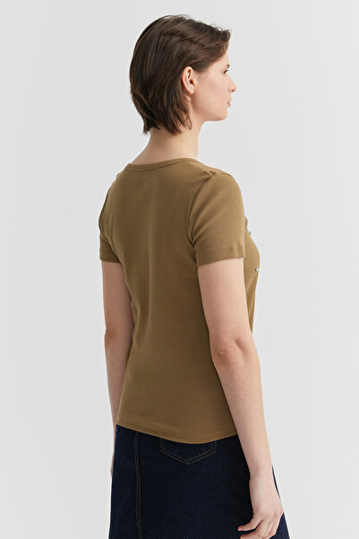 PAULMARK Short Sleeve Stone Detailed Blouse