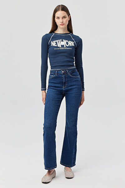 PAULMARK Blugi de damă cu talie înaltă