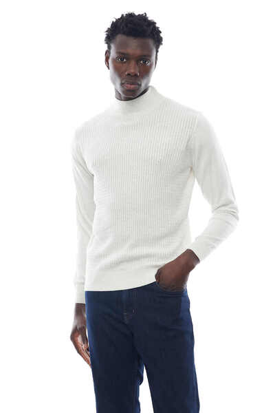PAULMARK Men's Half Turtleneck Patterned Knitwear