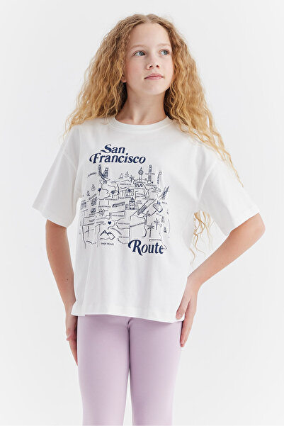 PAULMARK Κοριτσίστικο μπλουζάκι με στάμπα με λεπτομέρειες