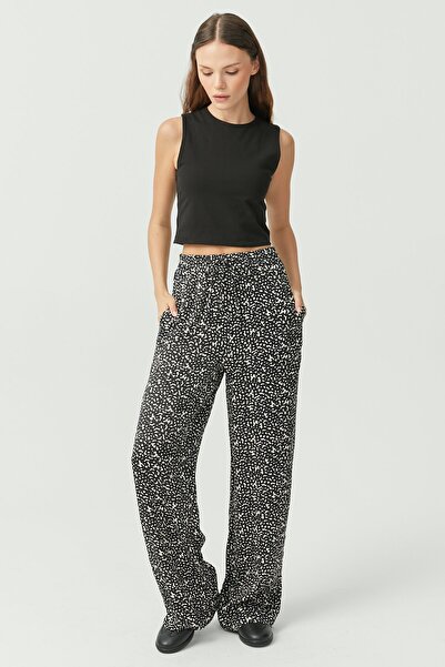 PAULMARK Women's Leopard Patterned Trousers