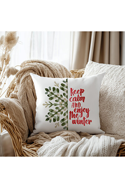 Evmila Snowflake Pattern Velvet Cushion Cover 43X43 cm Double Sided Printed Z...