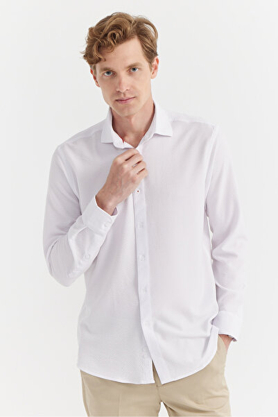 PAULMARK Cămașă cu textura obișnuită pentru bărbați