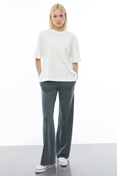 PAULMARK Γυναικείο παντελόνι που πλένεται με ραμμένο σχέδιο