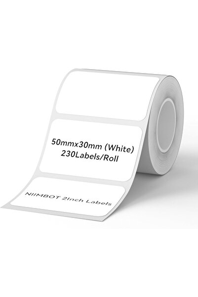 NiiMbot B1 Self-Adhesive Label Roll 50×30 mm White - 230 Labels (Compatible w...