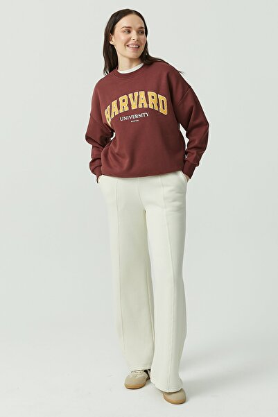 PAULMARK سروال رياضي مخيط من الأمام مع حزام مطاطي عند الخصر