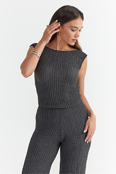 PAULMARK Γυναικεία αμάνικη μπλούζα με υφή