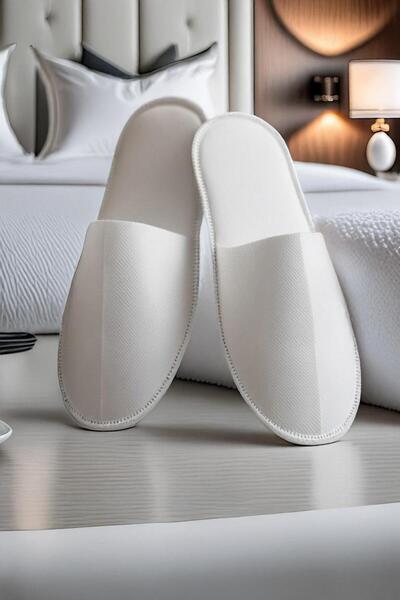 AdNovasam Tek Kullanımlık Beyaz Otel Terliği 42 Numara-1000 Adet Çift 3 mm-Ot...