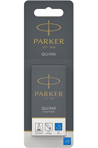 Parker Quink Long Ink Cartridges 3016031PP, Blue, 5 Pack