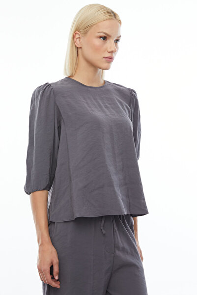 PAULMARK Μπλούζα με λεπτομέρεια στον ώμο με λαιμόκοψη