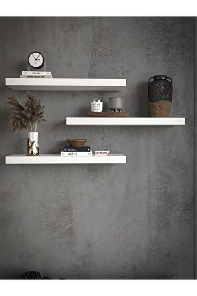TRM1 3'lü Duvar Rafı Uçan Raf Dekoratif Raf