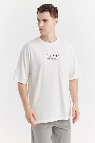 PAULMARK Tricou oversize cu imprimeu pentru bărbați