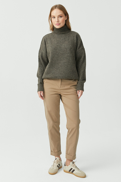 PAULMARK Pantaloni cu tivuri pliate pentru femei