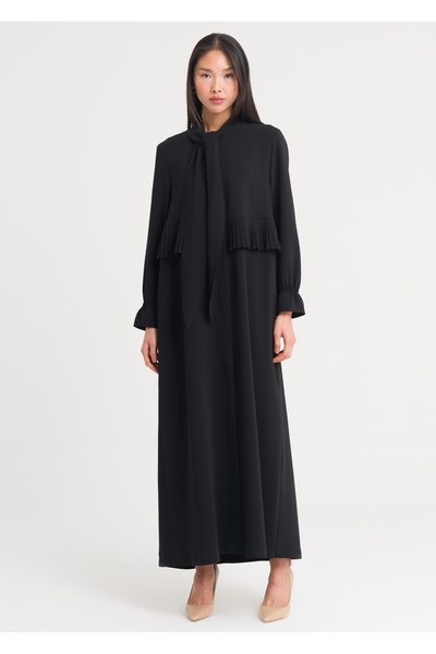 Armağan Yakası Bağlamalı Düğmeli Pardesü