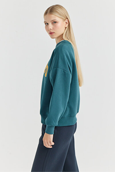 PAULMARK Women's Crew Neck Printed Sweat Top