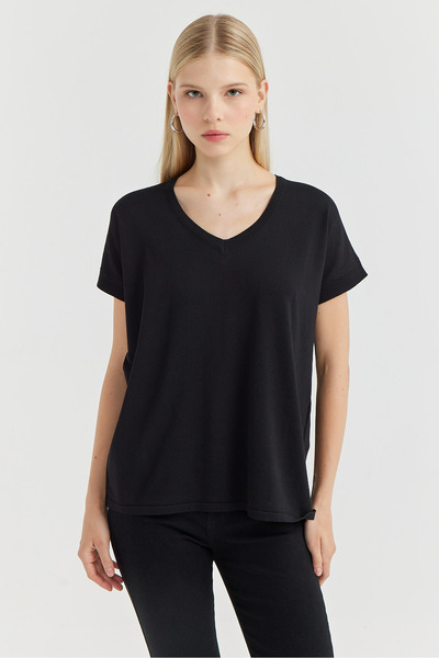 PAULMARK Жіноча трикотажна блуза з V-подібним вирізом