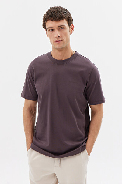 PAULMARK Tricou basic cu guler rotund pentru bărbați