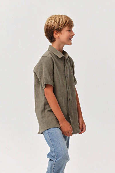 PAULMARK Αγορικό κοντομάνικο πουκάμισο