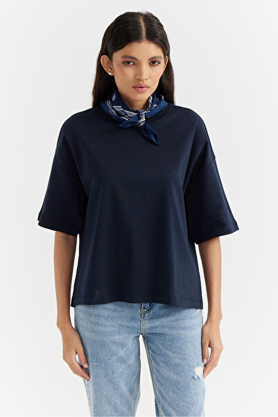 PAULMARK تي شيرت نسائي قصة فضفاضة ذو ملمس ناعم