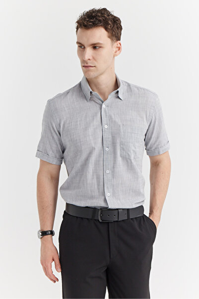 PAULMARK Ανδρικό κοντομάνικο βαμβακερό πουκάμισο