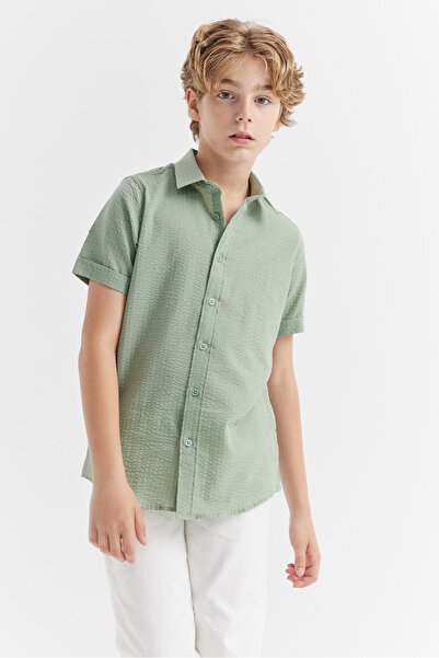 PAULMARK Cămașă cu mânecă scurtă texturată pentru băieți