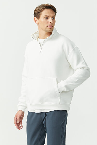 PAULMARK Sweat Top with Half Zipper at the Neck