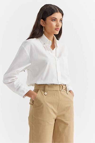 PAULMARK Γυναικείο βαμβακερό πουκάμισο με λεπτομέρεια τσέπης