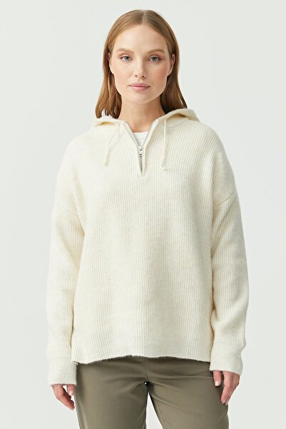 PAULMARK Women's Hooded Zippered Knitwear Sweater