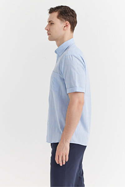 PAULMARK Ανδρικό κοντομάνικο βαμβακερό πουκάμισο