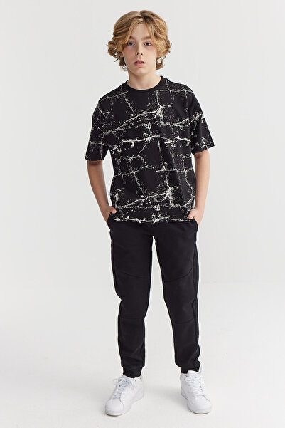 PAULMARK سروال رياضي للأولاد بتفاصيل خياطة مميزة