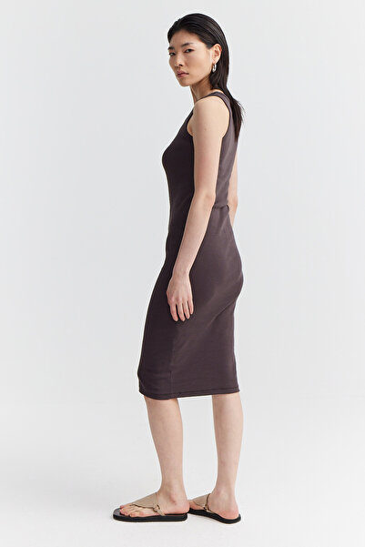 PAULMARK Women's Halter Neck Corded Fabric Dress