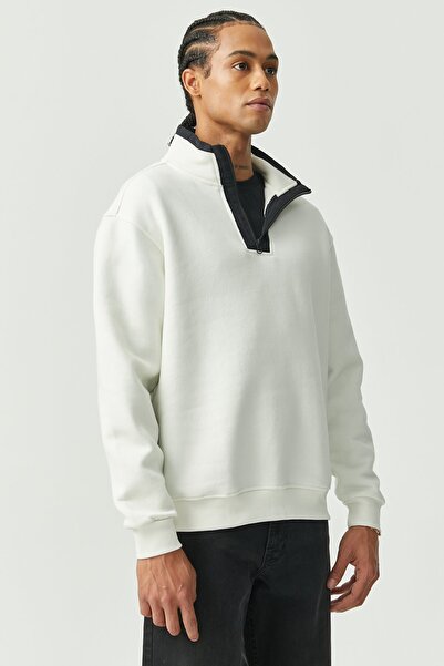 PAULMARK Mock Neck Half Zipper Sweat Top