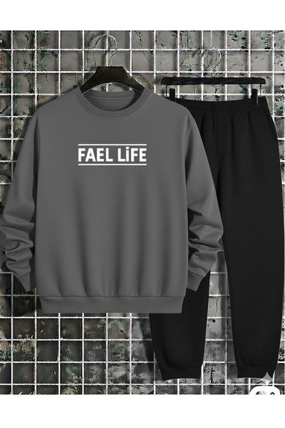 FAEL LİFE SET UNISEX CU IMPRIMEU PENTRU FETE/BIȚI, BLUZĂ ȘI PANTALONI